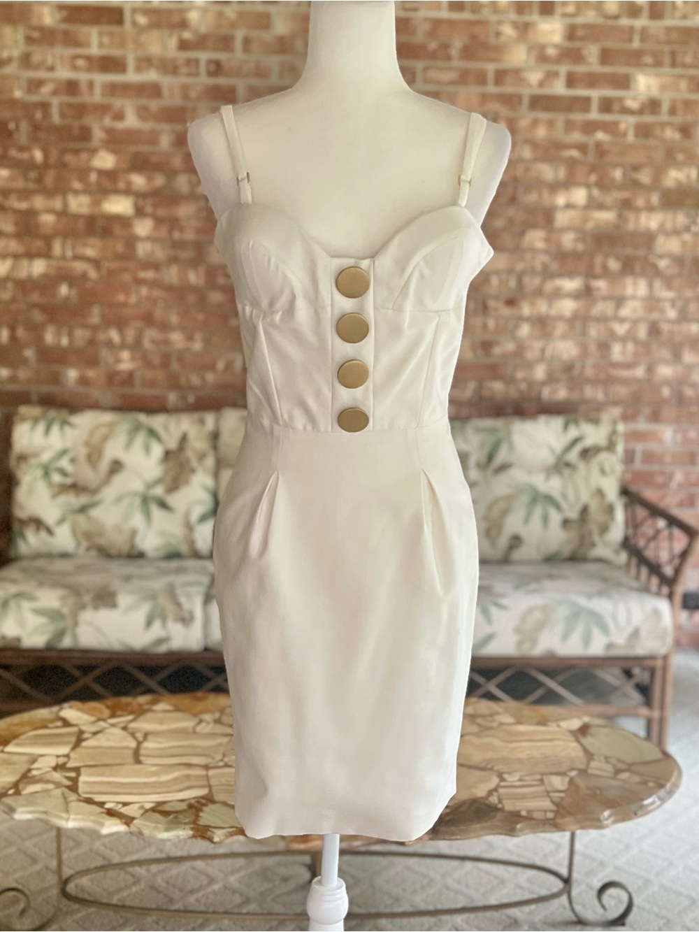 Castle Starr Ivory Bustier Silk Cotton Mini Dress 4 Cocktail